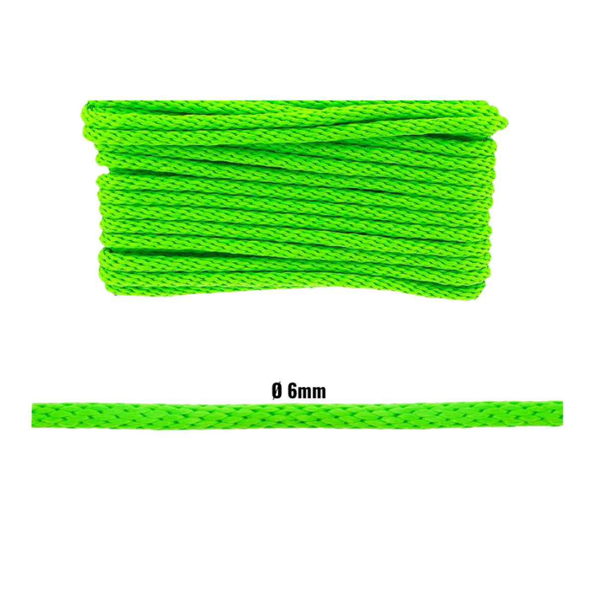 Polypropylene 6mm Neon Green Paracord.no
